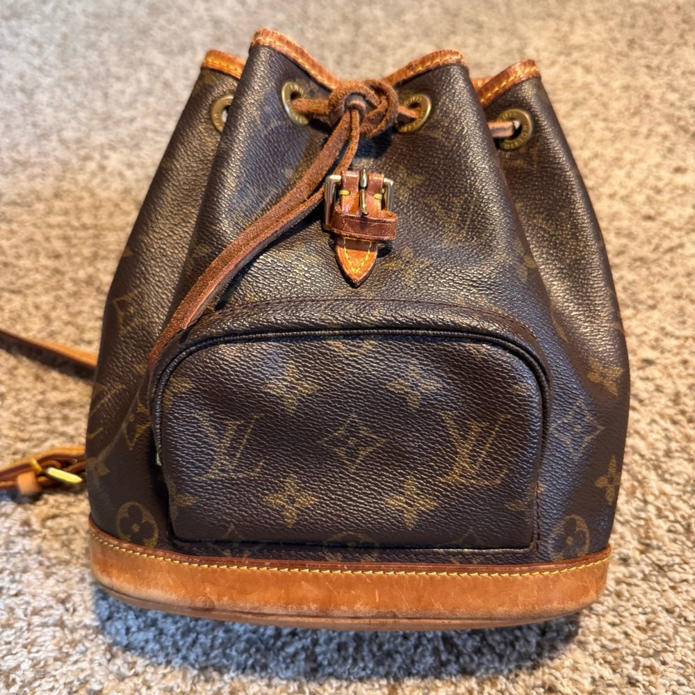 Vintage Louis Vuitton Monogram Mini Montsouris Brown Canvas and Leather Backpack - Picture 3 of 15